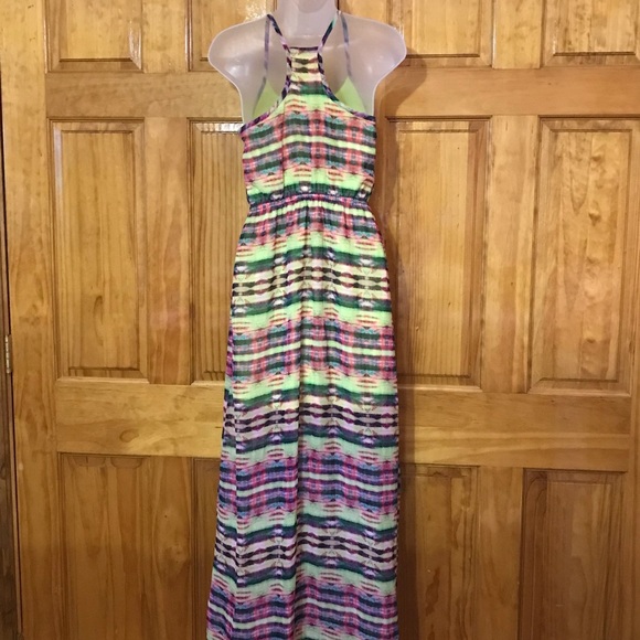 No Boundaries Tye Dye Floor Length Elastic Waist Sundress Small - Picture 5 of 15